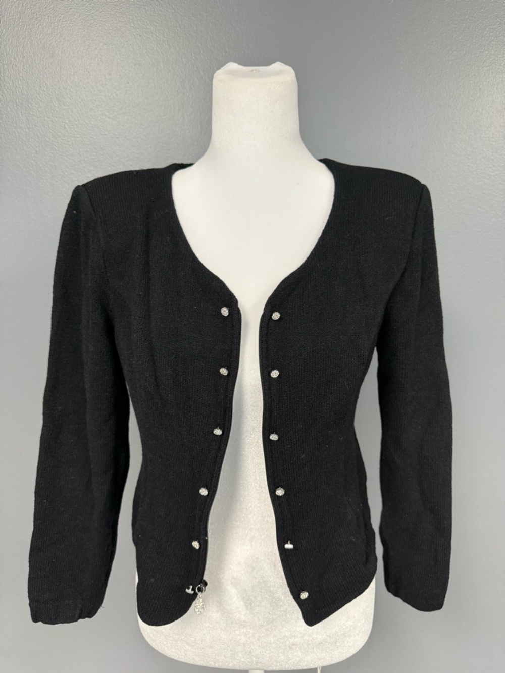 Black Cardigan with sparkly buttons and zipper